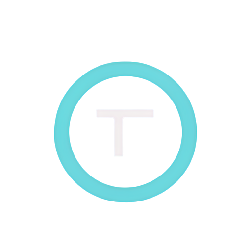 a software development logo for a company that doesnt exist "totally fake dot dev" a circle with the letters "TFD" inside with a teal or light cyan - icon | sticker