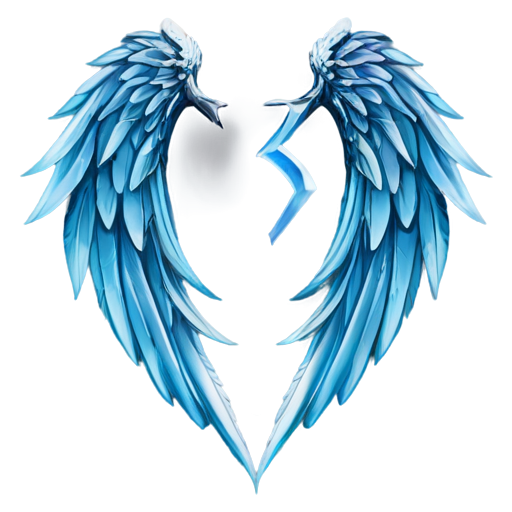 The background is a pair of V-shaped wings with a number 8 in front of them - icon | sticker