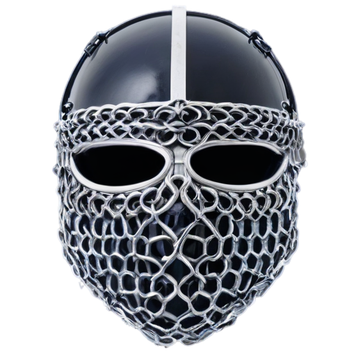 Medieval fantasy chainmail facemask, made of steel rings - icon | sticker