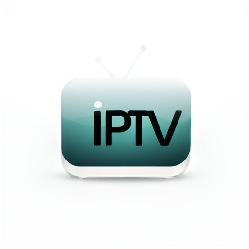 Create a flat style live TV app icon with the word IPTV - icon | sticker