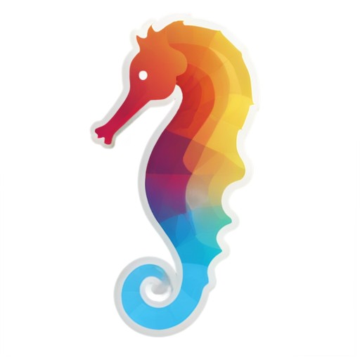 Abstract style jellyfish and seahorse hybrid - icon | sticker