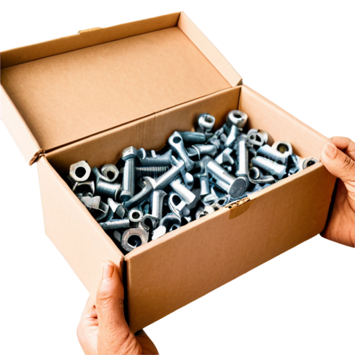 a hand pulling a boldout of a box of bolts - icon | sticker