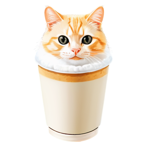 cat cappucino - icon | sticker