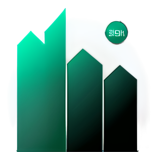 profit growth icon, infographic icon, realistic, emerald colors - icon | sticker