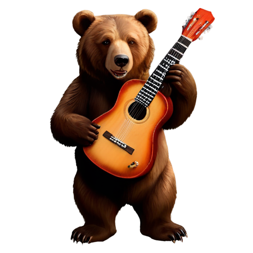 bear with guitar - icon | sticker