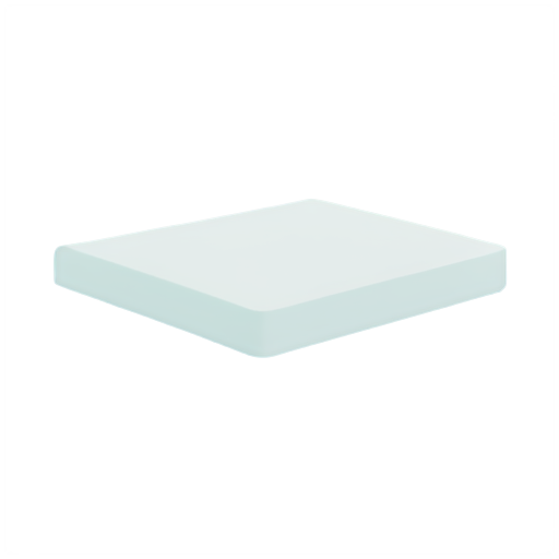 Create an icon that depicts arrows pointing downwards from various points on a mattress, symbolizing even weight distribution. Each arrow should be the same size and color, indicating equal pressure across the surface. Design the mattress in a flat, modern style with a light color palette to evoke a sense of comfort. The background should be minimal to keep the focus on the mattress and arrows. - icon | sticker