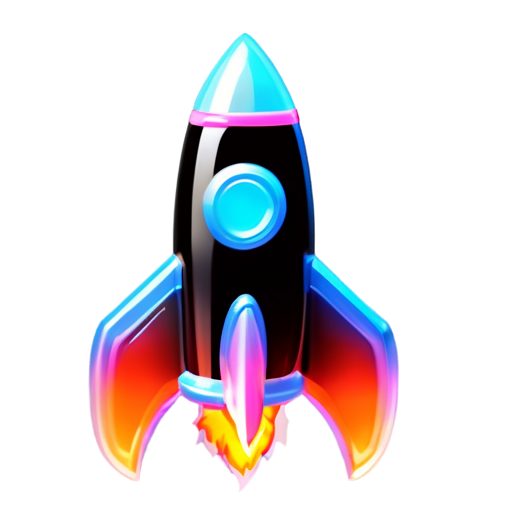 draw logo digitalden neon rocket - icon | sticker