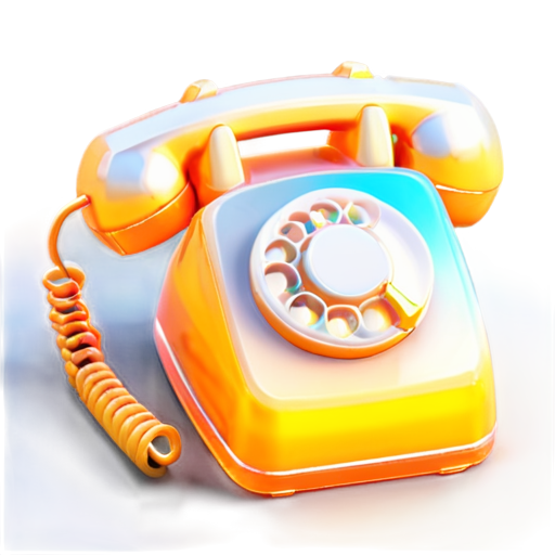 yellow telephone receiver in simple 3d style - icon | sticker