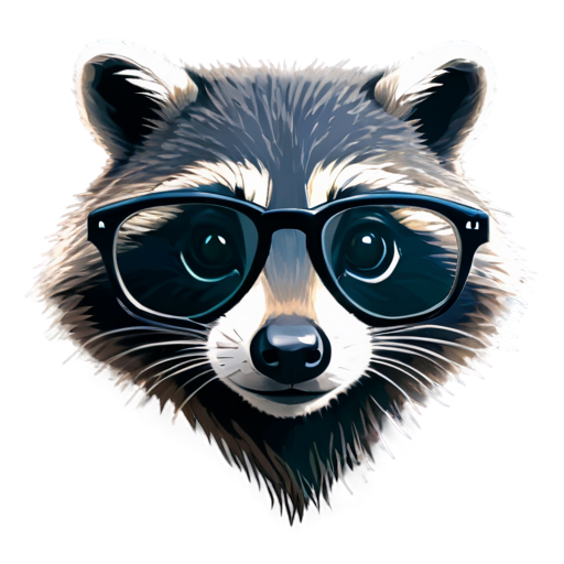 Snake-like raccoon, Glasses, Games, rgb - icon | sticker