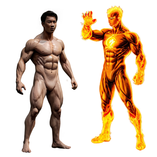 White Man Slight Asian on Fire (Controlling it) (Not burning) (Human Torch) 🔥 - icon | sticker