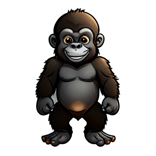 Sticker, Beautiful, kind gorilla, smiling - icon | sticker