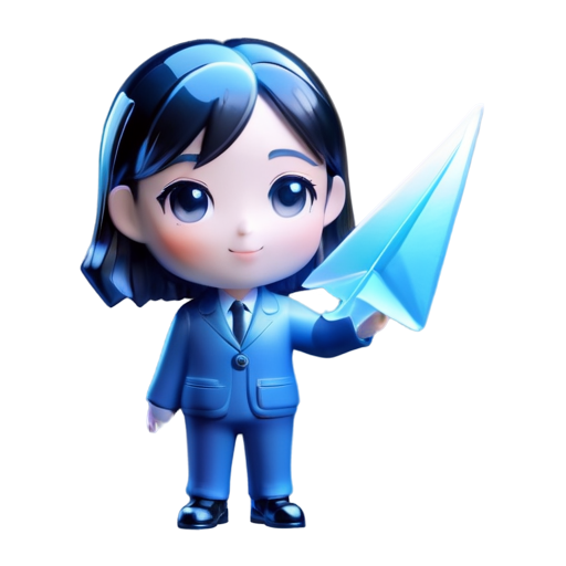 telegram mascot with paper plane in hands - icon | sticker