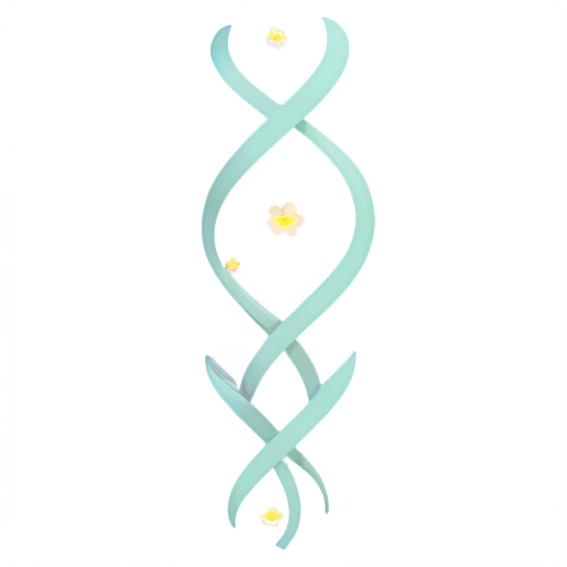 DNA strand intertwined with delicate flowers - icon | sticker