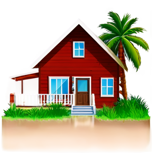 Home near sea - icon | sticker