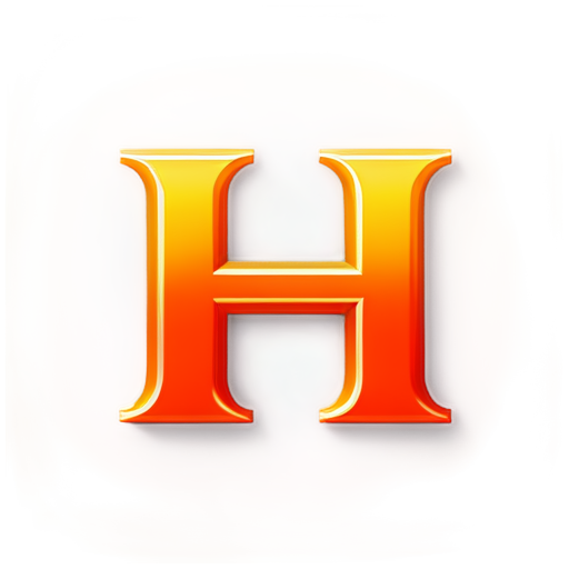 A bold, uppercase letter "H" as the central element. The icon should be easily recognizable at small sizes, like a favicon, so the "H" should remain simple and not overly complex. - icon | sticker