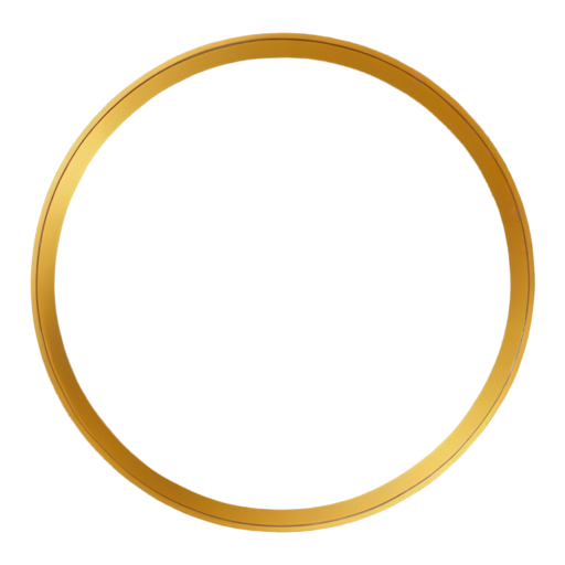 draw a circle with a diagonal at 45 to the horizon. color gold - icon | sticker