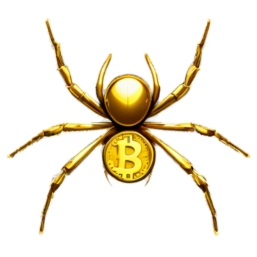 create a gold spider with Bitcoin mark on his back I prefer a large one and cute also - icon | sticker