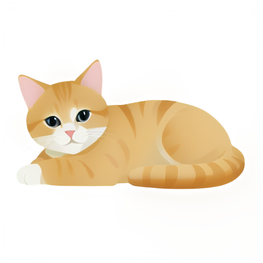 The cat is lying with a croissant - icon | sticker