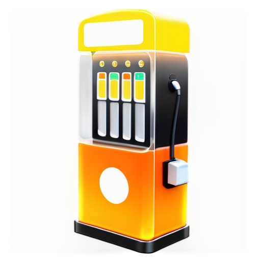 fuel dispenser on transparent background in yellow-orange colors - icon | sticker