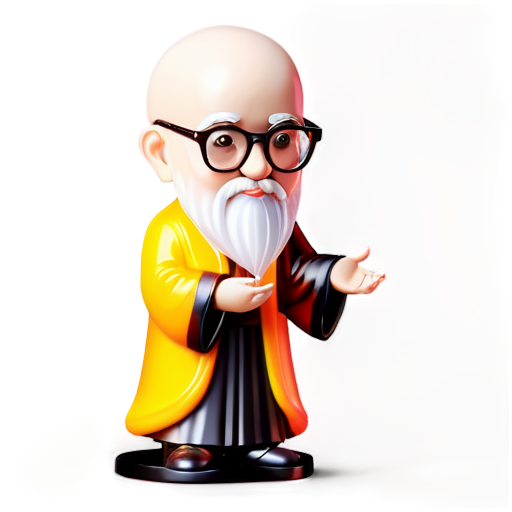 indian guru bald with goatie & glasses - icon | sticker