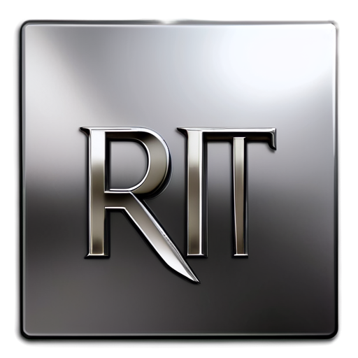 new shiny metal RIT logo - icon | sticker