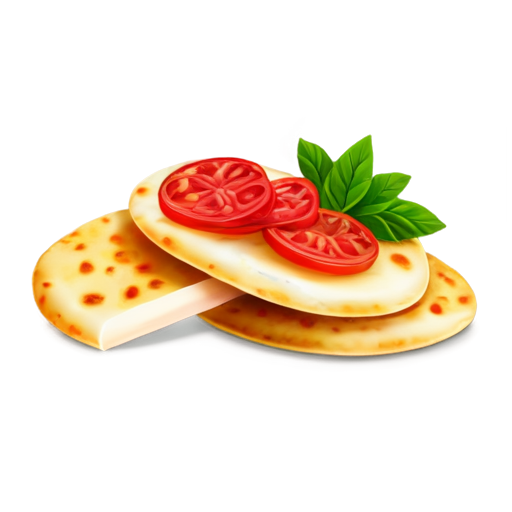 Thin yam flatbread with slices of meat and yam herbs. - icon | sticker