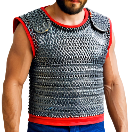 Medieval fantasy chainmail vest, made of steel rings - icon | sticker