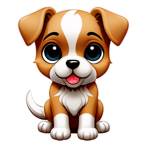 dog, cartoon, drawn, 3d, stickers - icon | sticker