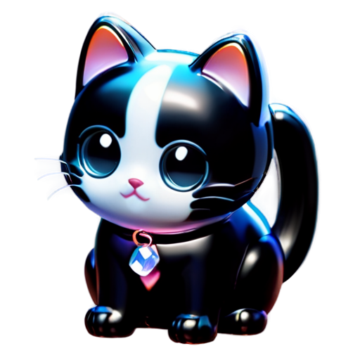 Cute black cat - icon | sticker