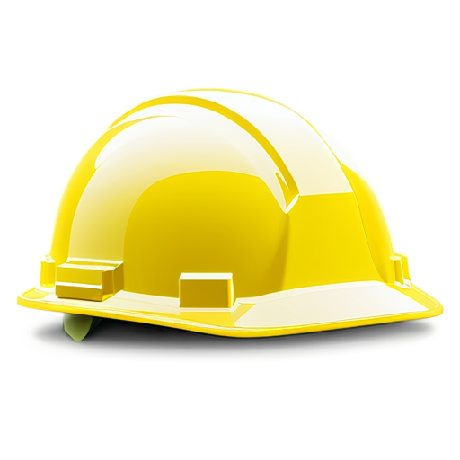 yellow construction helmet in simple 3d style - icon | sticker