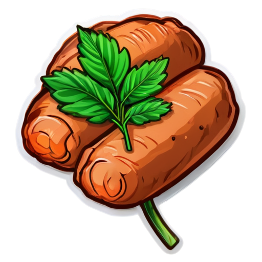 Soft slices of havnik meat wrapped in fresh yam herbs. - icon | sticker