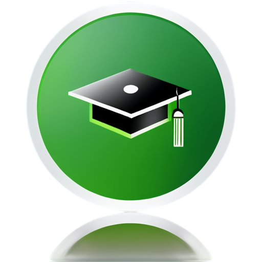 For the education industry, online learning platform, require simple icons。 Round, green, gradient, pencil, book - icon | sticker