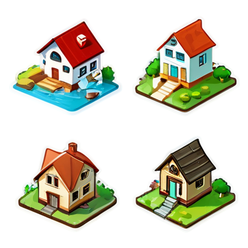 The way animals are gathered inside the house - icon | sticker