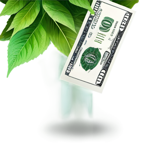 a plant with cash bills unstead of leaves - icon | sticker