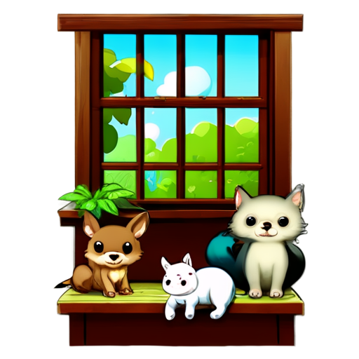 The way animals are gathered inside the house - icon | sticker