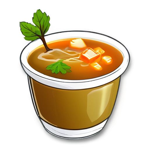 A delicate soup of chewy hame tree roots with a touch of yam juice. - icon | sticker