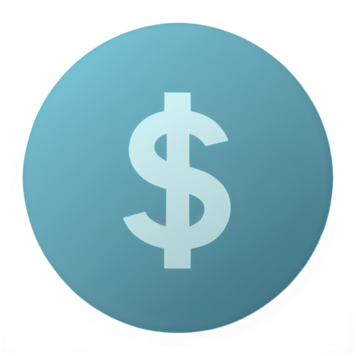 app icon, dollar, light blue - icon | sticker