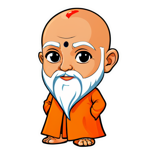 indian guru bald - icon | sticker