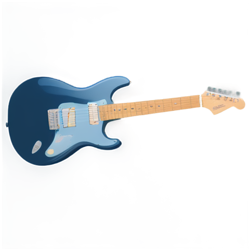 Dark blue Rock guitar with lightnings - icon | sticker