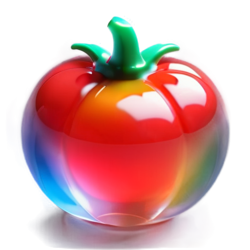 A crystal tomato with a gradient color - icon | sticker