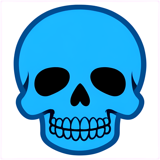 Skull blue graffiti - icon | sticker