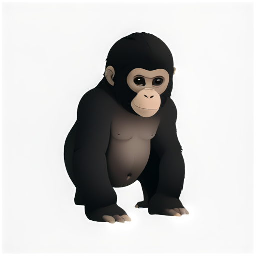 baby mammal inside gorilla - icon | sticker