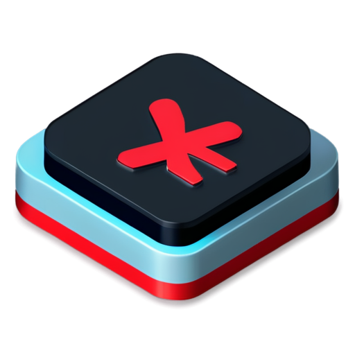 Futuristic discount icon, tech, red theme, 3D Isometric, High Res, 4k - icon | sticker