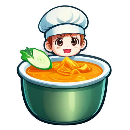 A light soup based on am syrup and chav herbs with tender slices of yam meat. - icon | sticker