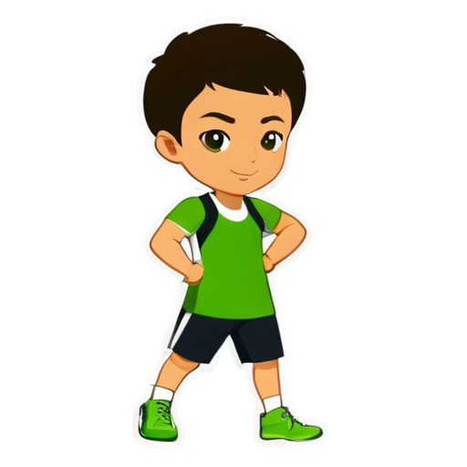 Icon for the application about sports, fitness and a healthy lifestyle, in green and white colors and in a minimalist style - icon | sticker