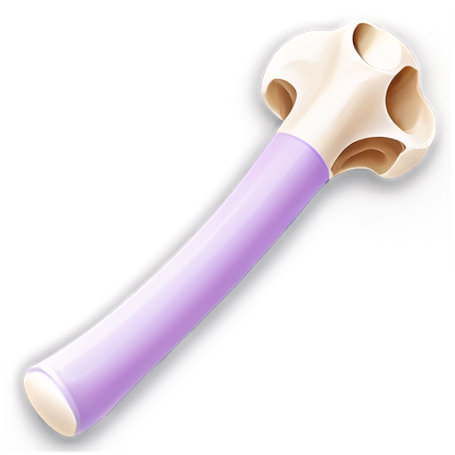 Bone Icon: A single purple bone drawn diagonally with clean and straight edges. The ends of the bone should have rounded, circular caps to create a balanced and polished look, symbolizing bone health. - icon | sticker