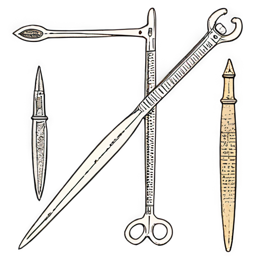 Medieval simple poor surgical instruments - icon | sticker