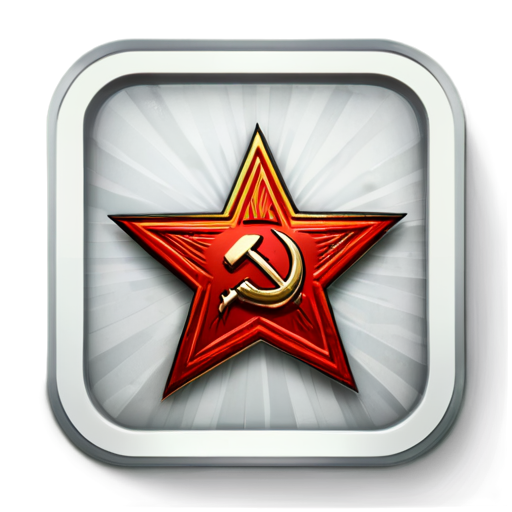 square button for the game, Soviet style - icon | sticker