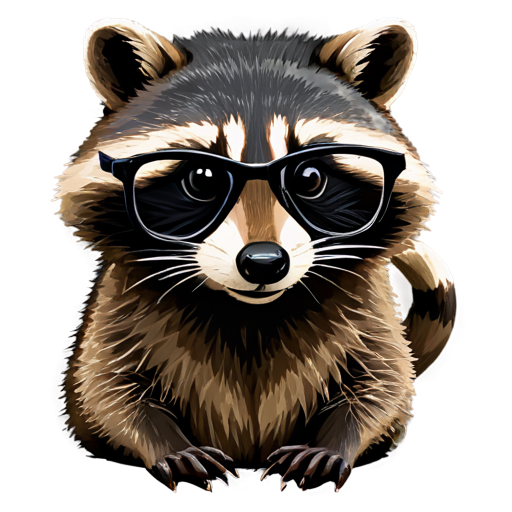 Snake-like raccoon, Glasses, Games, rgb, play on computer - icon | sticker