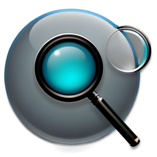 The icon should have a clean, modern style, without cartoonish elements. Include: QA icon with a magnifying glass and bug - icon | sticker